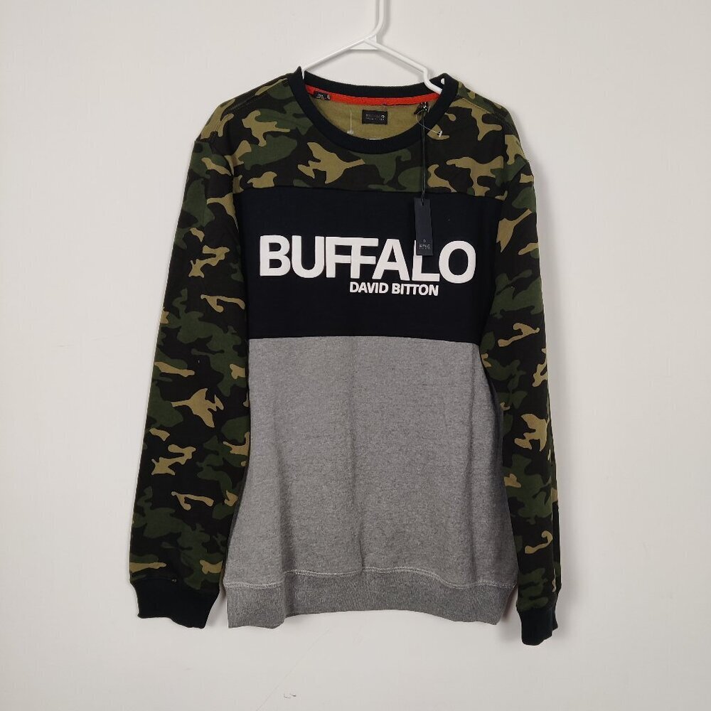 Buffalo David Bitton Men's Sweatshirt Size Medium Camouflage Gorpcore Cotton